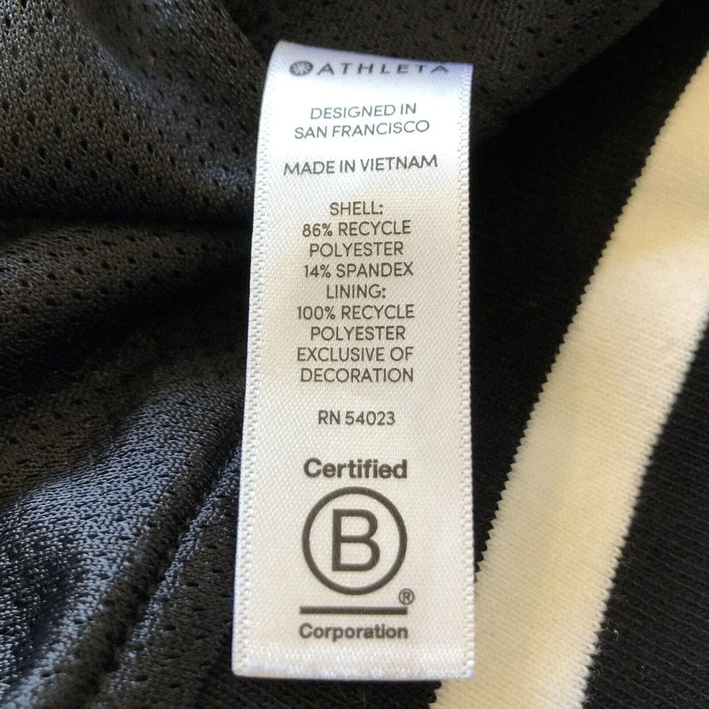 Athleta Circa Track Jacket Medium Stripe Full Zip Pockets Recycled Materials - Picture 11 of 12